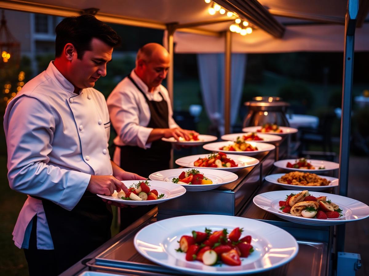 Aufgebautes Außerhaus-Catering von Kreativ Kulinarik